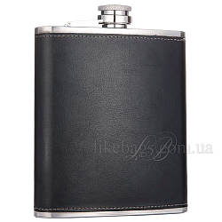 Фляга 18oz чорна шкіра 61146