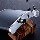 Фляга 18oz чорна шкіра 61146, фото 3