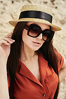 Квадратные солнцезащитные коричневые женские очки (1374.4160 svt)