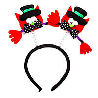 Ободок красный кот в черной шляпе карнавальный головной убор для вечеринок (513337-3)