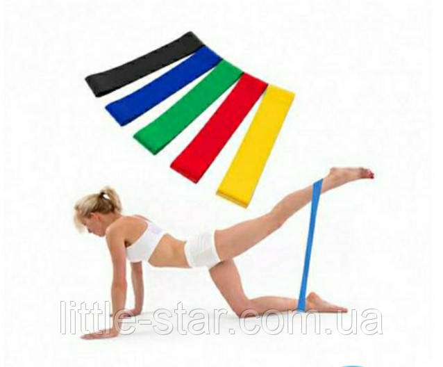 Набір резинок для фітнесу. 5 шт. + чохол, фітнес-гумки, стрічковий еспандер