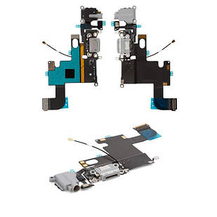 Шлейф Apple iPhone 6, з мікрофоном, з роз'ємом на навушники з роз'ємом на зарядку, Original, білий