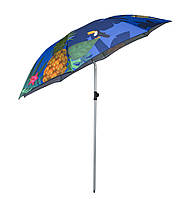 Зонт пляжный усиленный - 2 м. Синий, ананасы - большой складной зонтик на пляж (NT)