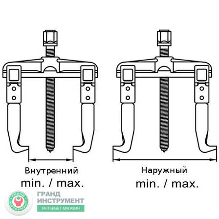 Знімач двухзахватный 120мм "рейок" TOPTUL JJAL1212, фото 3