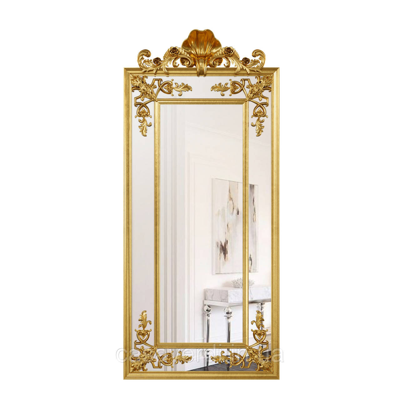 Зеркало напольное интерьерное Casa Verdi Bonapart 201 cм *90 см золото. Рама МДФ - фото 1 - id-p1193772626