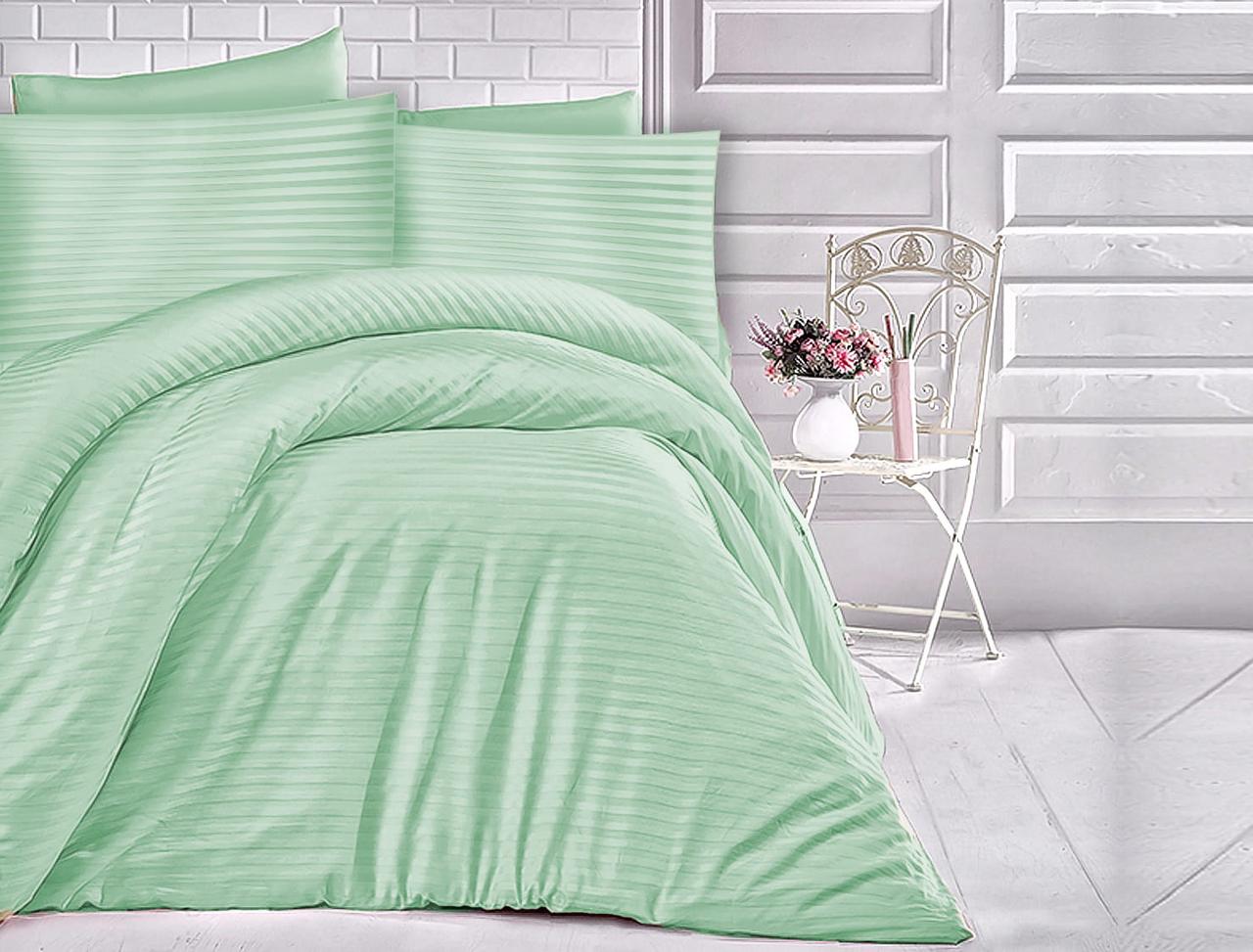 Постільна білизна євро 200*220 страйп-сатин люкс (14600) TM KRISPOL Україна