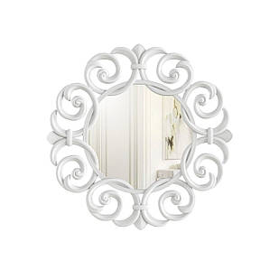 Дзеркало настінне кругле Casa Verdi Curved 50 см біле. З Рамою МДФ, розмір дзеркала 28 см
