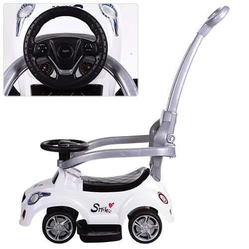 Машинка толокар-каталка Bambi FD-6812-3 з батьківською ручкою та бортиками