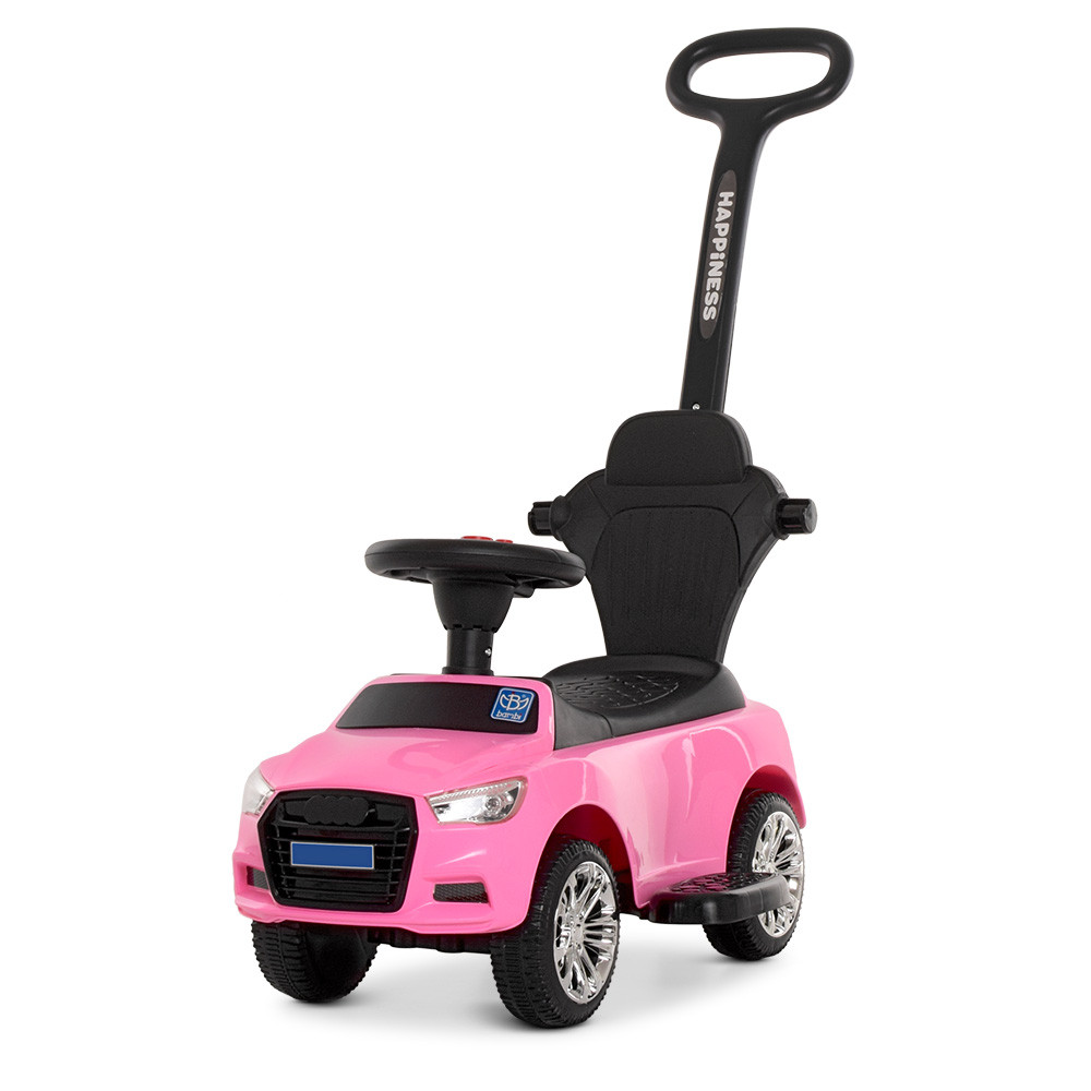 Машинка з магнітолою з батьківською ручкою Bambi Рожева M 3503A (MP3)-8