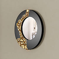 Зеркало настенное круглое Casa Verdi Collaps черное золото 620 мм. С рамой МДФ 920мм х 920мм