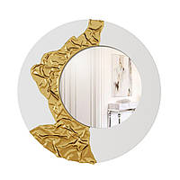 Зеркало настенное круглое Casa Verdi Collaps золото 99 cм. С рамой МДФ, размер зеркала 57 см