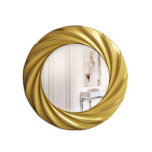Кругле дзеркало настінне Casa Verdi Tsunami золото 79 см. З рамою МДФ, розмір дзеркала 51 см