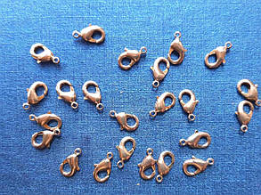 Застібка карабін упаковка 50 шт 13х6,5 мм колір золото