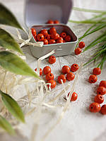 Намистини помаранчевого кольору з дерева, 60 шт, d - 0,8 см