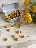 Дерев'яні намистини лимонного кольору, 60 шт, d - 0,8cm, фото 2