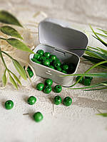 Темно-зелені дерев'яні намистини, 60 шт, d - 0,8cm