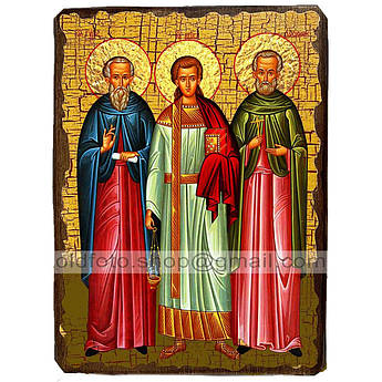 Ікона Гурій, сам він і Авів ,ікона на дереві 130х170 мм