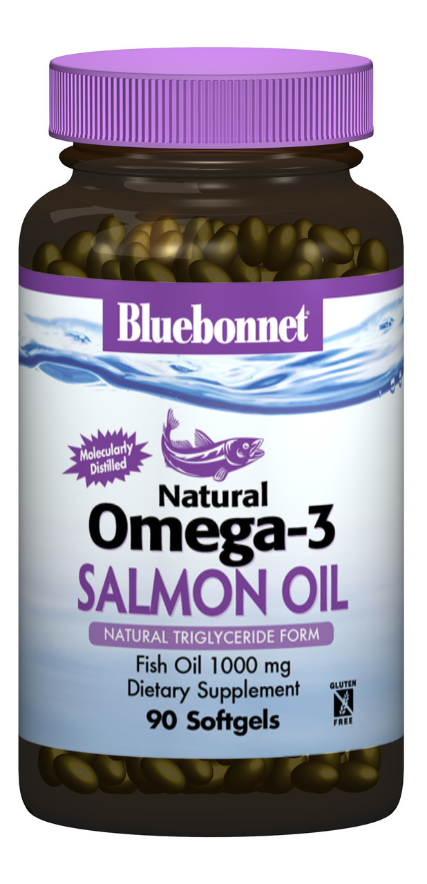 Натуральна Омега-3 з Лососевою Жиру, Bluebonnet Nutrition, 90 желатинових капсул