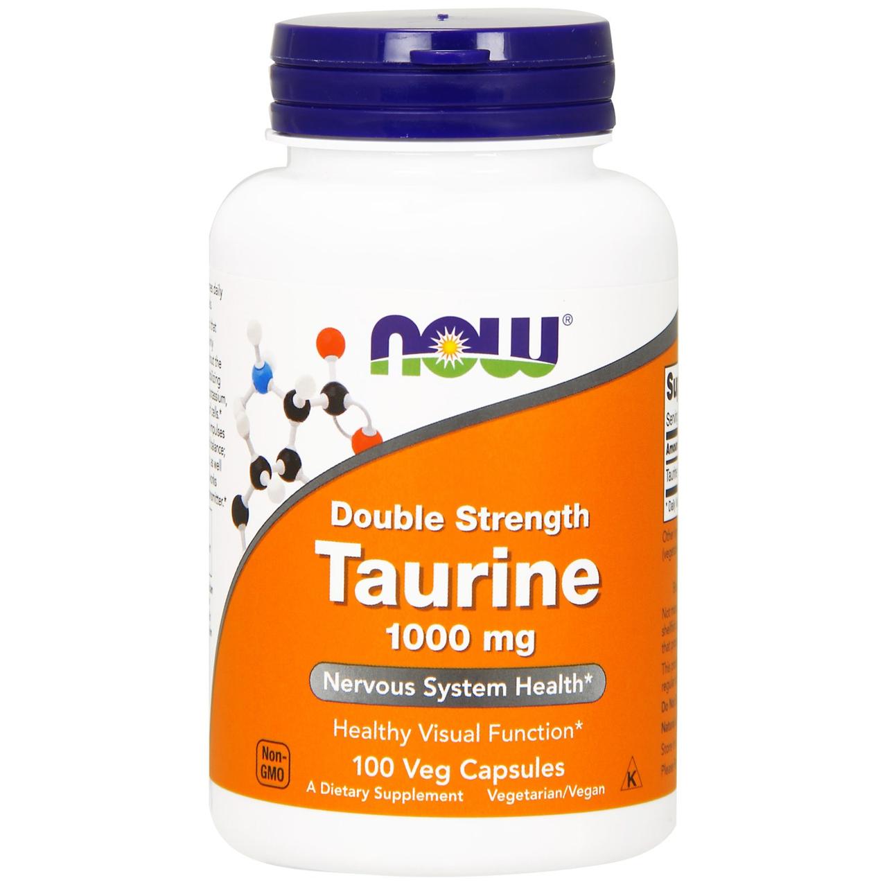 Таурин 1000 мг, Now Foods, 100 вегетаріанських капсул