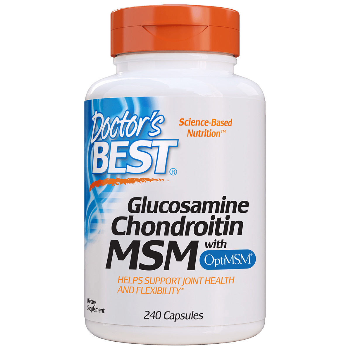 Глюкозамін & Хондроітин & МСМ, OptiMSM, Doctor's s Best, 240 капсул