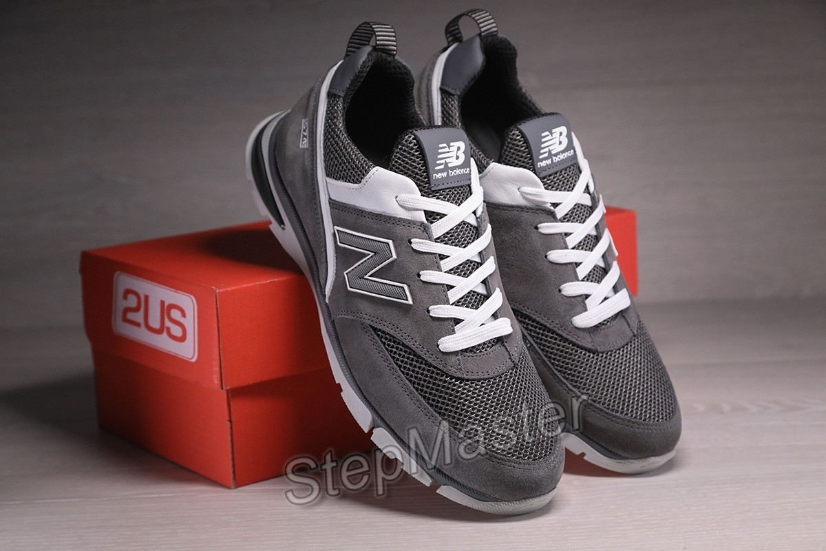 Кросівки чоловічі New Balance Grey замша-сітка, фото 1