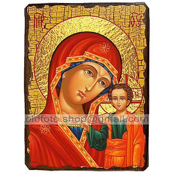 Казанська Ікона Пресвятої Богородиці ,ікона на дереві 130х170 мм