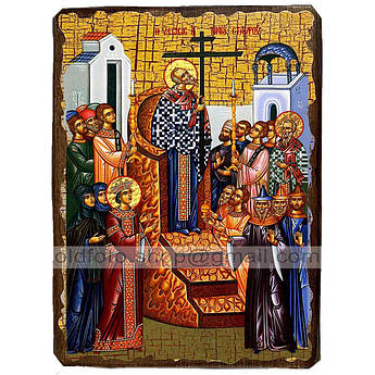 Ікона Воздвиження Хреста Господнього ,ікона на дереві 130х170 мм