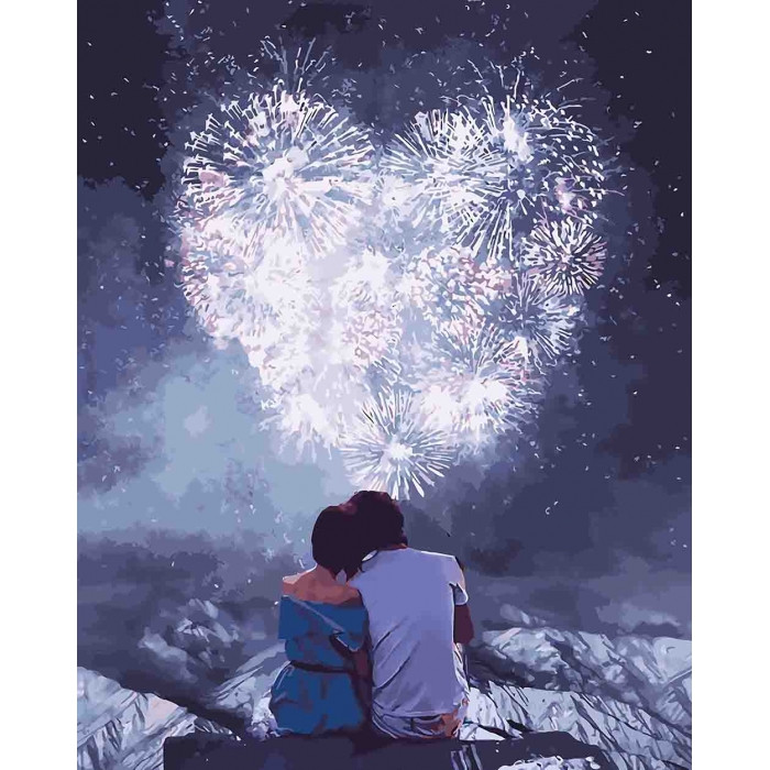 Картина за номерами 40×50 див. Закохані серця. Ідейка КНО4527
