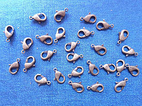 Застібка карабін упаковка 50 шт 13х6 мм колір бронза