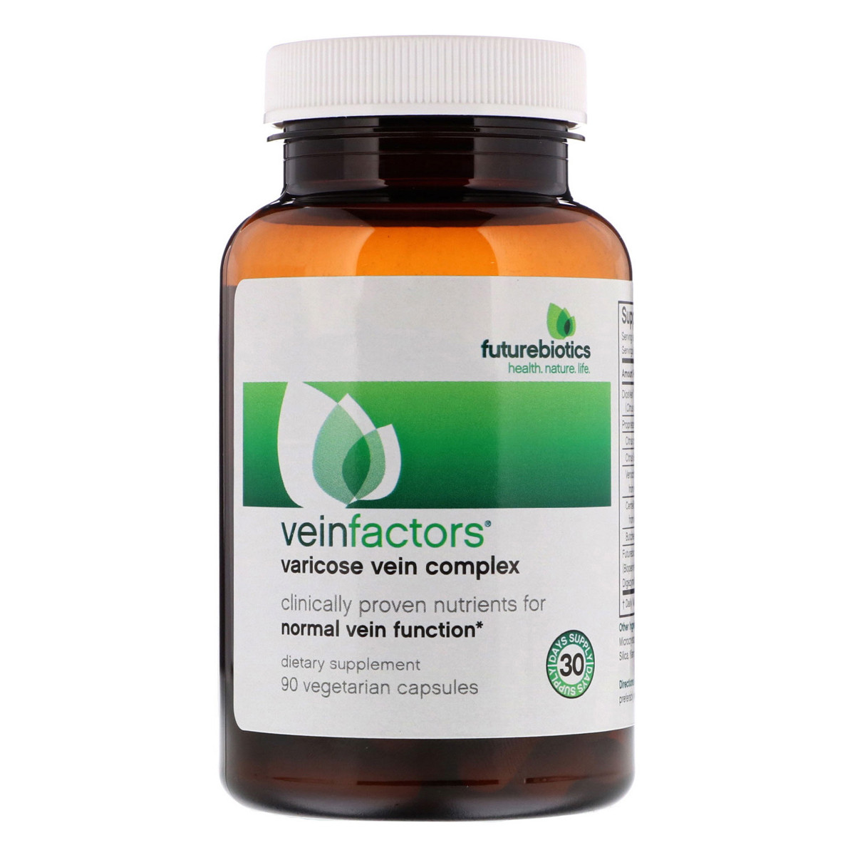 Комплекс від Варикозу, VeinFactors, FutureBiotics, 90 вегетаріанських капсул, фото 1