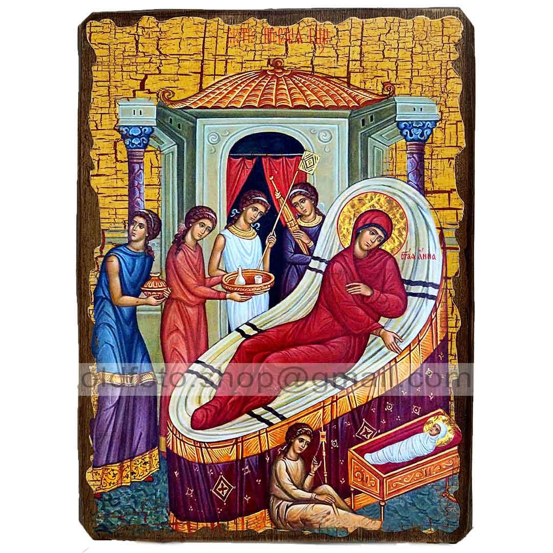 Ікона Різдва Пресвятої Богородиці ,ікона на дереві 130х170 мм, фото 1