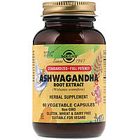 Ашваганда (Екстракт Корня), Ashwagandha Root Extract, Solgar, 60 капсул