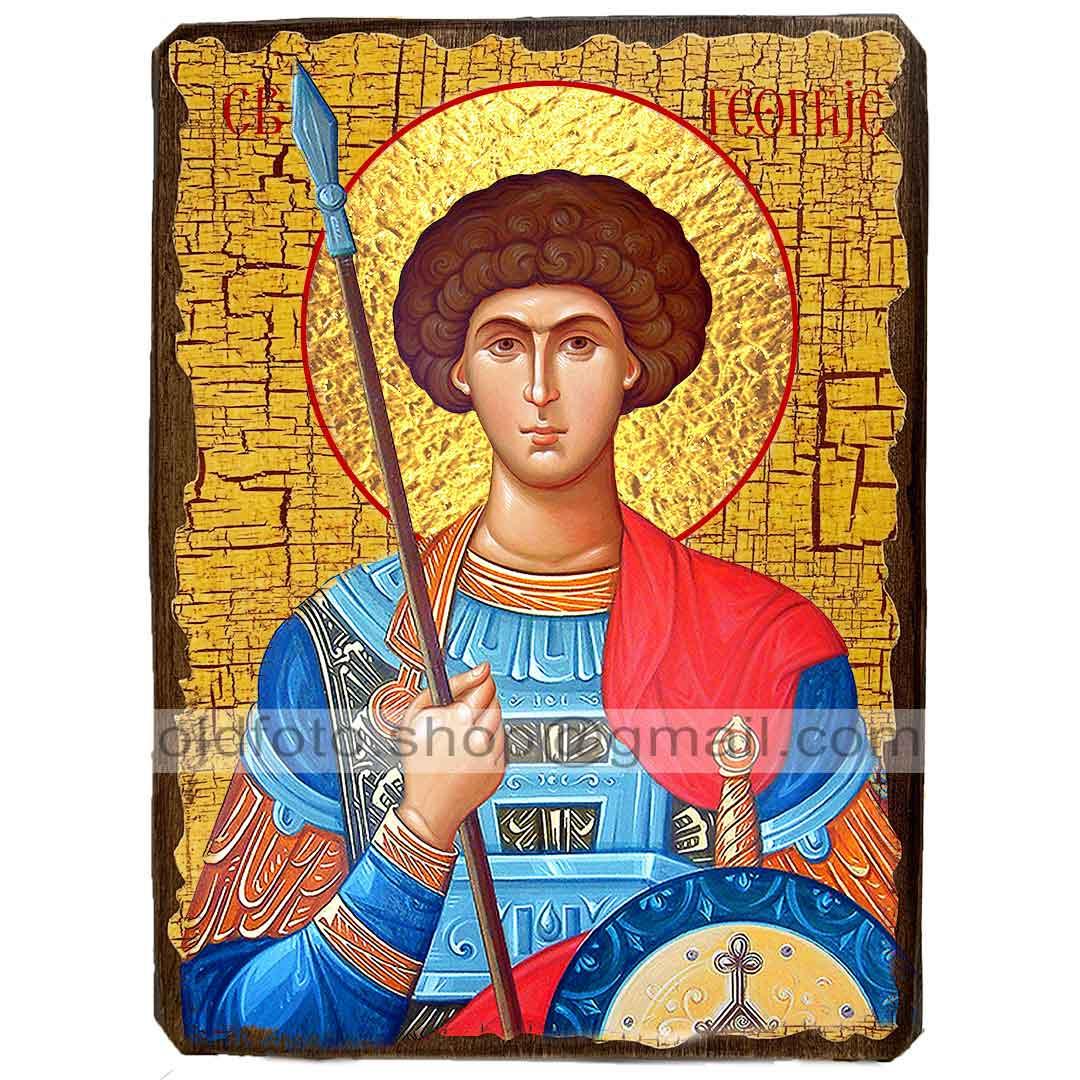Ікона Святий Великомученик Георгій Побідоносець ,ікона на дереві 130х170 мм, фото 1
