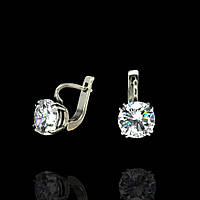 Серебряные серьги с большими фианитами