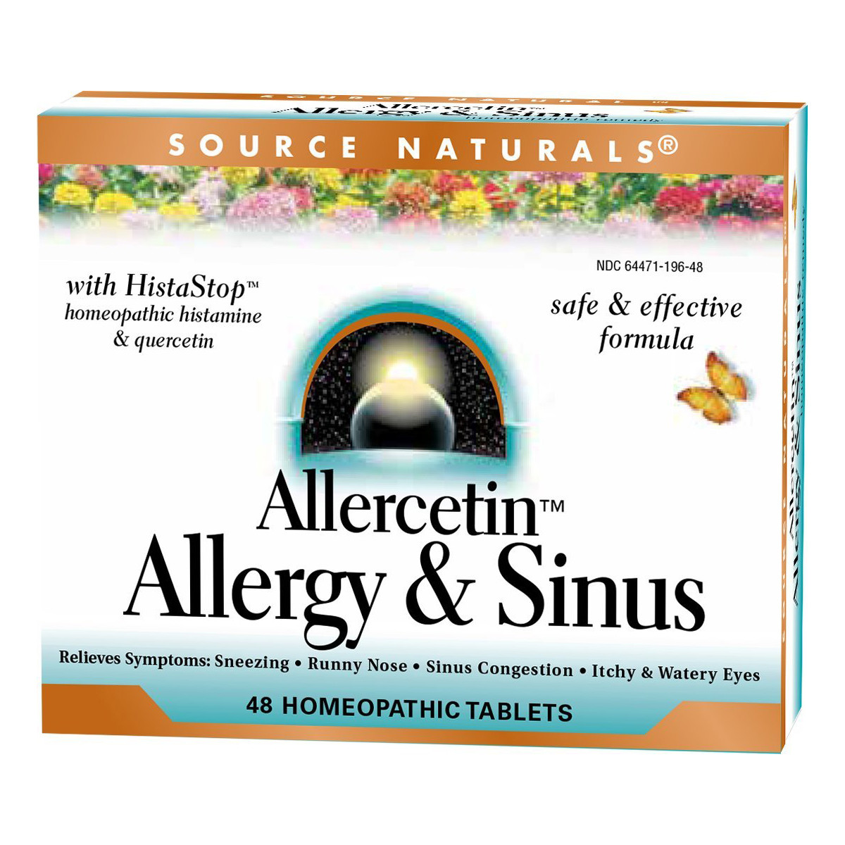 Рослинний Комплекс від Алергії, Allercetin, Source Naturals, 48 таблеток для розсмоктування