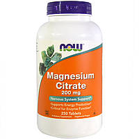 Цитрат Магнію 200мг, Now Foods, 250 таблеток