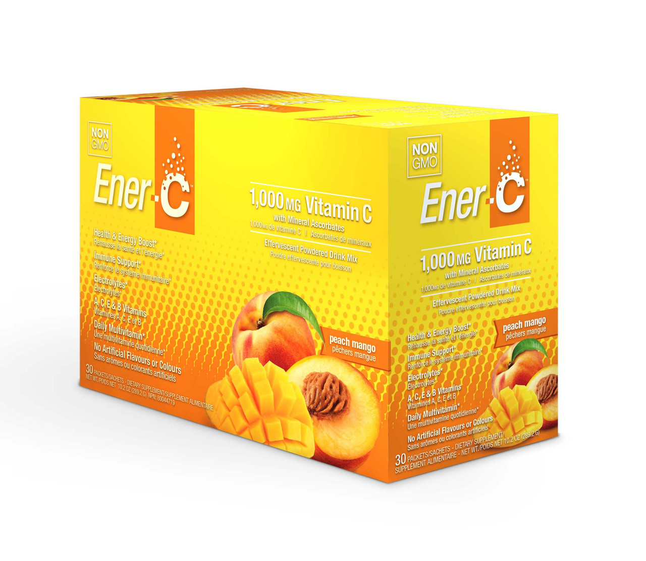 Вітамінний Напій для Підвищення Імунітету, Смак Персика і Манго, Vitamin C, Ener-C, 30 пакетиків