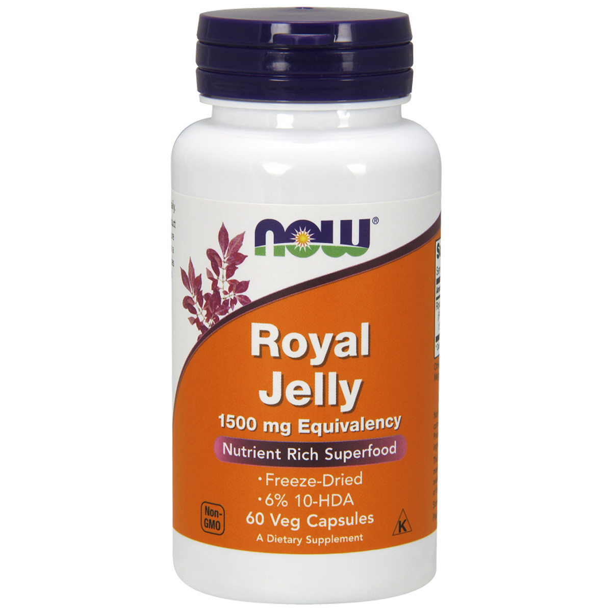 Маточне молочко 1500 мг, Royal Jelly, Now Foods, 60 вегетаріанських капсул, фото 1