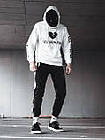 Спортивний чоловічий костюм молодіжна весна худі штани бавовна білий із чорним Київ, фото 4
