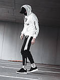 Спортивний чоловічий костюм молодіжна весна худі штани бавовна білий із чорним Київ, фото 5
