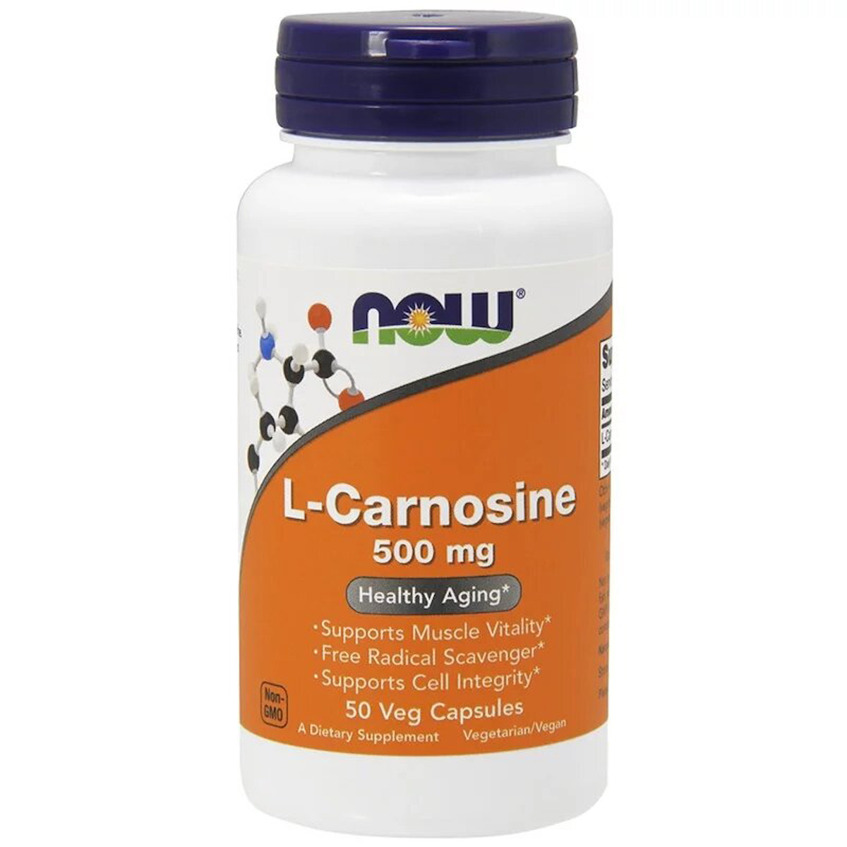 L-Карнозин, L-Carnosine, Now Foods, 500 мг, 50 капсул вегетаріанських