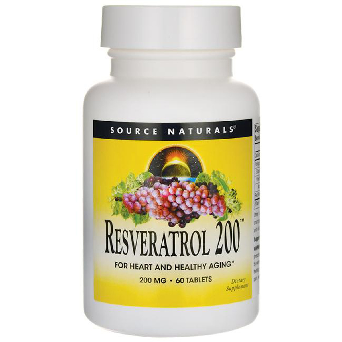Ресвератрол, Resveratrol, Source Naturals, 200 мг, 60 таблеток, фото 1