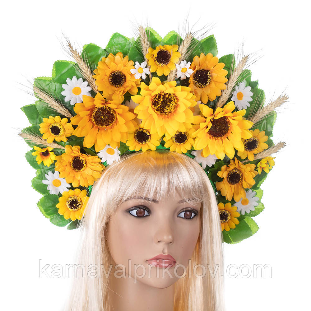 Український вінок високий на голову Соломія 9346