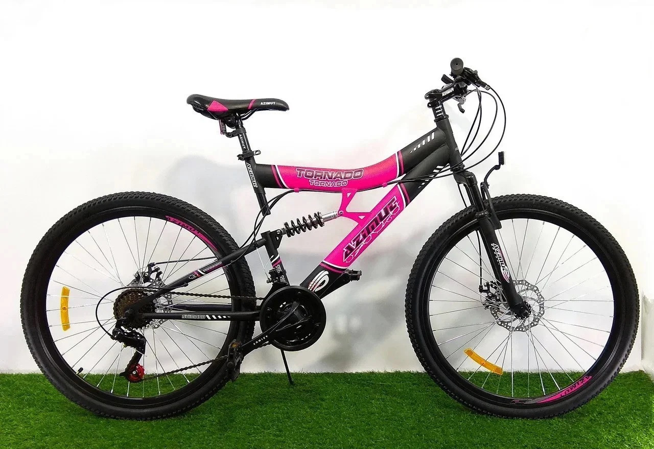 Гірський велосипед Azimut Tornado 26 дюймів. Дискові гальма. Рожевий