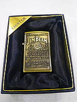 Зажигалка газовая карманная Jim Beam, бронзовая