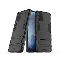 Чохол Hybrid case для Samsung Galaxy S20 (G980) бампер з підставкою чорний