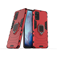 Чехол Ring case для Samsung Galaxy S20 (G980) бронированный бампер с кольцом красный