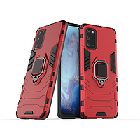 Чохол Ring case для Samsung Galaxy S20 (G980) броньований бампер з кільцем червоний