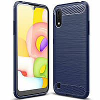 Чохол Carbon для Samsung Galaxy A01 2020 / A015F бампер оригінальний Blue