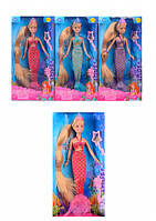 Кукла DEFA (Дефа) 8236 типа Барби серия Русалка,22см, длинные волосы, расческа, зеркало, 3 цвета, в коробке